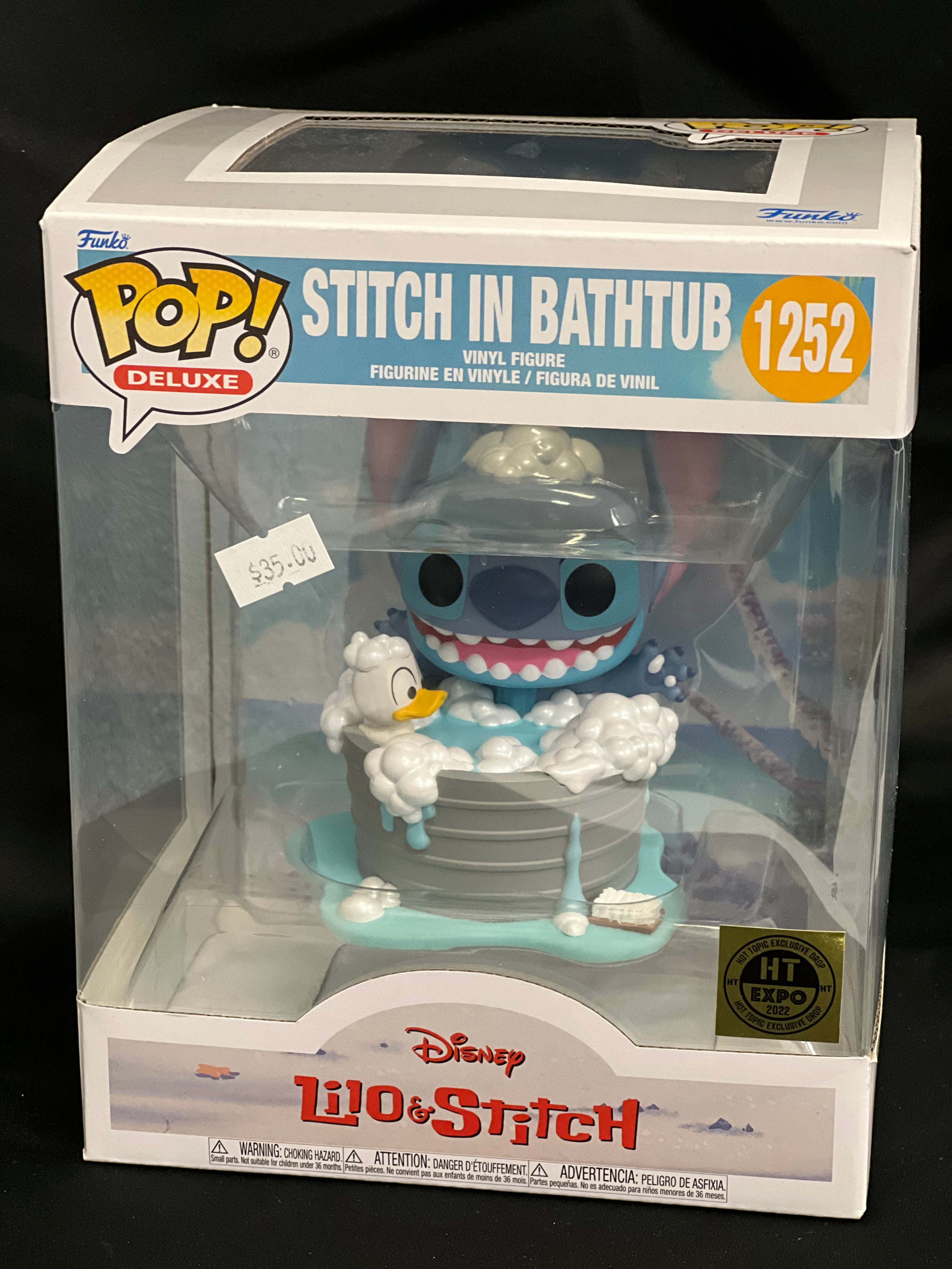 Hot Topic Funko Disney Lilo & Stitch Pop! Deluxe Stitch In Bathtub Vinyl  Figure 2022 HT Expo Exclusive